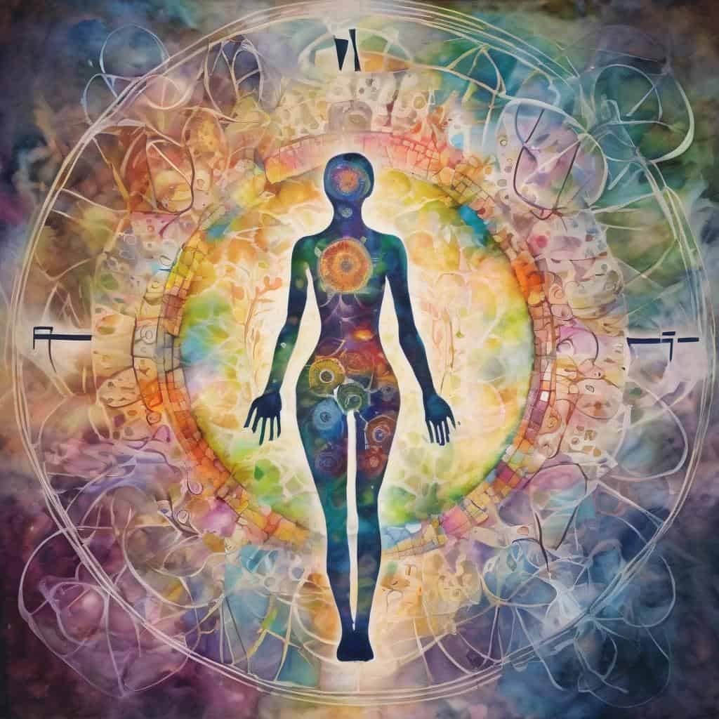 Ανθρώπινο σώμα με ενεργειακά κέντρα.